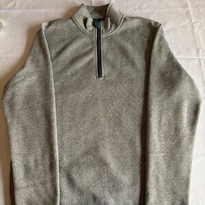 J.Crew Mens [Size] Quarter Zip Pullover Fleece Heather Grey Athletic Sweatshirt